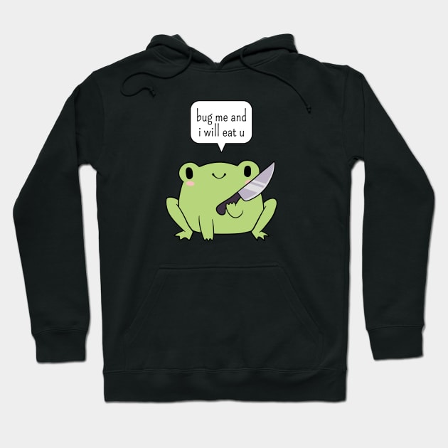 Cute frog with a knife Hoodie by ElectricFangs